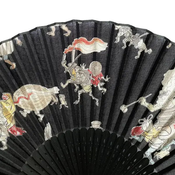 Japanese Folding Fan (Sensu) Yokai Museum - Black