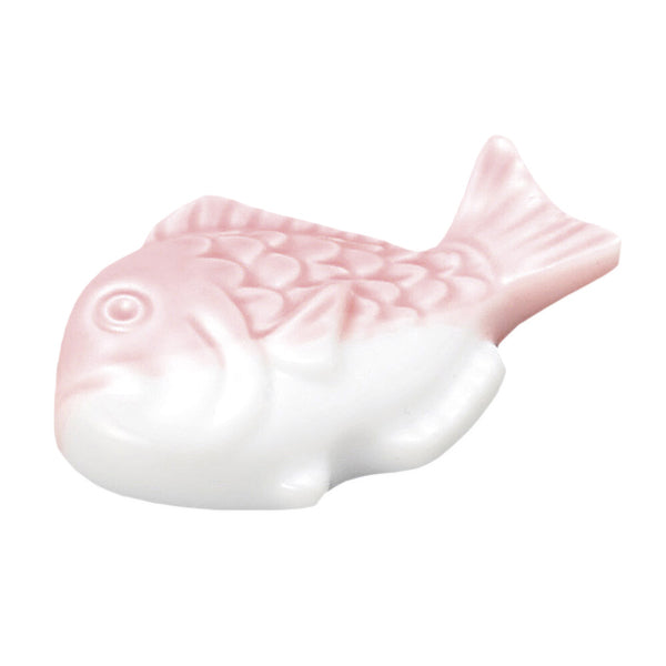 Porcelain Chopsticks Holder - Pink Fish