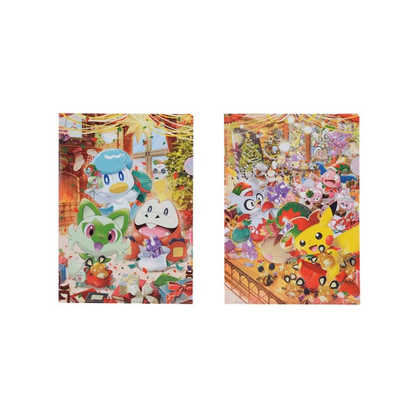 Set of 2 Clear File A4  "Pokémon Christmas Toy Factory"