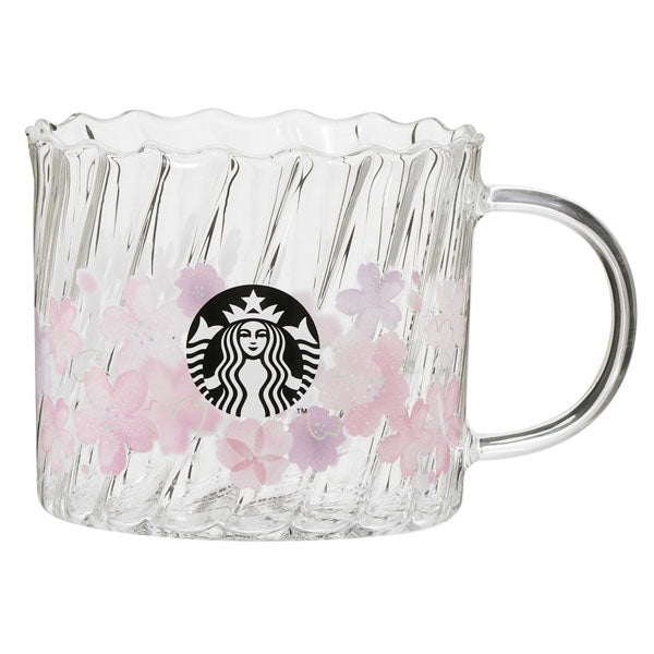 Starbucks Sakura 2023 - Heat Resistant Glass Mug Twist Line 355ml